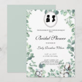 Invitation Regency Floral Tea Party douche nuptiale Invitatio (Devant / Derrière)
