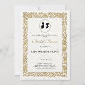Invitation Regency Floral Tea Party douche nuptiale Invitatio (Devant)