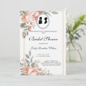 Invitation Regency Floral Tea Party douche nuptiale Invitatio (Debout devant)