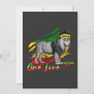 Invitation Reggae Lion de Juda Rastafari Jamaïcain Un Amour M