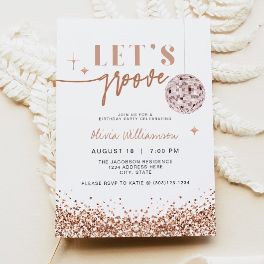 Invitation REGINA Rose Gold Disco Anniversaire