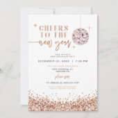 Invitation REGINA Rose Gold Disco New Year's Eve Party (Devant)