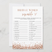 Invitation REGINA Rose Gold Fête des mariées Word Scramble (Devant)