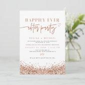 Invitation REGINA Rose Gold Sequin Elopement Réception Invit (Debout devant)
