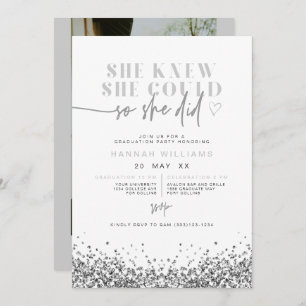 Invitation REGINA Silver Sequin Parties scintillant Elle L'A 