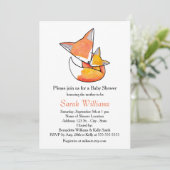 Invitation Région boisée de bébé de maman de Fox d'invitation (Debout devant)