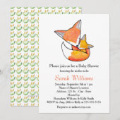 Invitation Région boisée de bébé de maman de Fox d'invitation (Devant / Derrière)