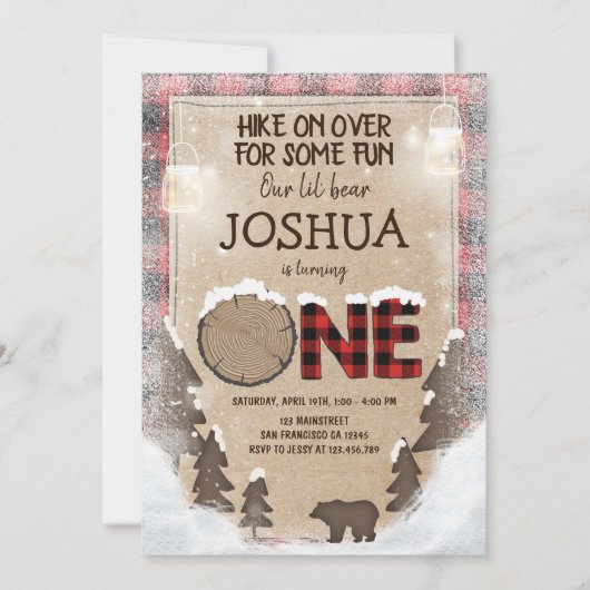 Invitation Région boisée d'invitation d'anniversaire de (Devant)