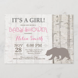 Invitation Région boisée rustique d'invitation de baby shower