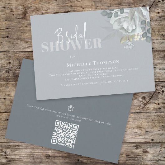 Invitation Registre cadeau de code QR simple Fête des mariées