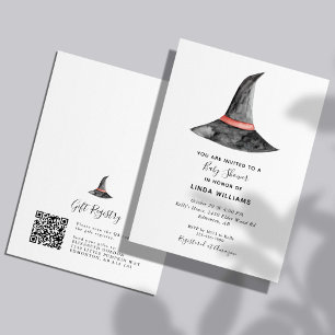 Invitation Registre de code QR recto-verso du Baby shower d'H