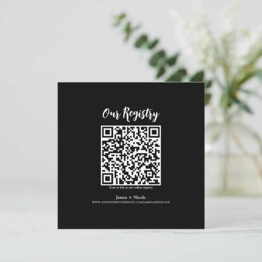 Invitation Registre de Mariage numérisable de code QR minimal (Debout devant)