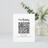 Invitation Registre de Mariage numérisable de code QR minimal (Debout devant)