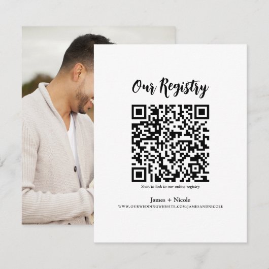 Invitation Registre de mariage scannable par code QR minimal  (Devant / Derrière)