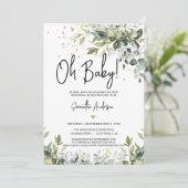 Invitation Registre des Baby showers Feuille de verdure Code  (Debout devant)
