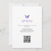Invitation Registre des cadeaux de Baby shower papillon Code  (Dos)