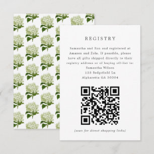 Invitation Registre d'invitation à la nuptiale Hydrangea blan