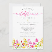 Invitation Registre fleur sauvage Baby shower QR Code 2 côté (Devant)