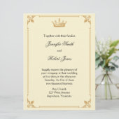 Invitation Réglementation de la Couronne en or et Mariage ivo (Debout devant)