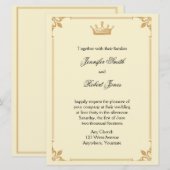 Invitation Réglementation de la Couronne en or et Mariage ivo (Devant / Derrière)
