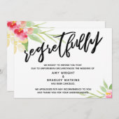 Invitation Regrets d'annulation de mariage à l'écriture manus (Devant / Derrière)