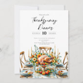 Invitation Regroupement familial Thanksgiving Dîner (Devant)