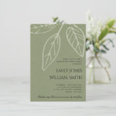 INVITATION REHEARSAL DÎNER CONTEMPORAIN GREEN KRAFT FEUILLES (Debout devant)