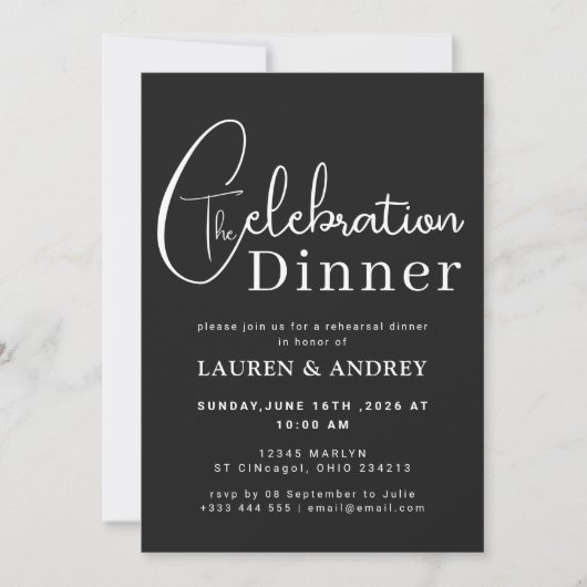 Invitation Rehearsal Dinner (Devant)