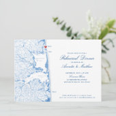 Invitation Rehoboth Beach Map Marine Blue Rehearer Dîner (Debout devant)
