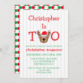 Invitation Reindeer 2e anniversaire (Devant / Derrière)