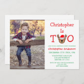 Invitation Reindeer 2e anniversaire (Devant / Derrière)