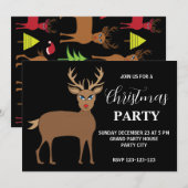 Invitation Reindeer Antlers Fête de Noël (Devant / Derrière)