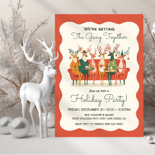 Invitation Reindeer drôle Office Fêtes Amies