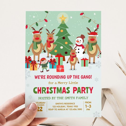 Invitation Reindeer Fun Christmas Party