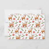 Invitation Reindeer | Jeu de devinette Baby shower de Noël (Dos)