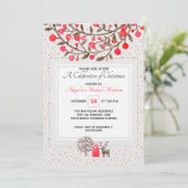 Invitation Reindeer mignonne & Berries Pearl Grey / Couleur p (Debout devant)