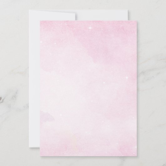 Invitation Reindeer Noël 1er Anniversaire rose Cerf d'hiver (Dos)