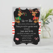 Invitation Reindeer Noël Vacances Révélation de genre (Debout devant)