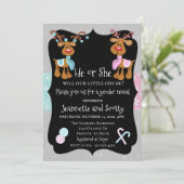 Invitation Reindeer Noël Vacances Révélation de genre (Debout devant)