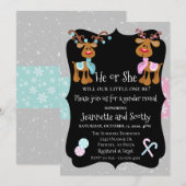 Invitation Reindeer Noël Vacances Révélation de genre (Devant / Derrière)