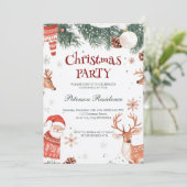 Invitation Reindeer Père Noël Et Ornements Noël Fête (Debout devant)