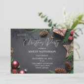 Invitation Reindeer & Pine Russe Noël Party (Debout devant)