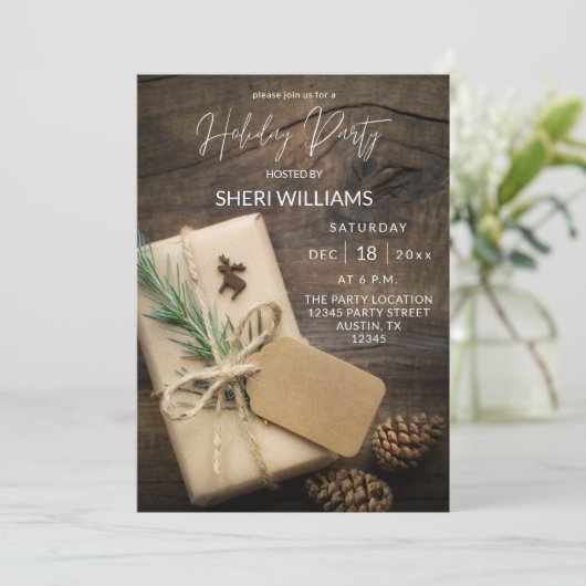 Invitation Reindeer & Present Holiday Party 2 (Debout devant)