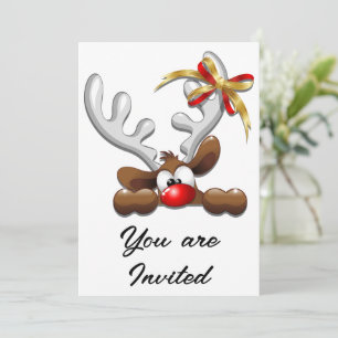 Invitation Reindeer Puzzled drôle Caractère de Noël