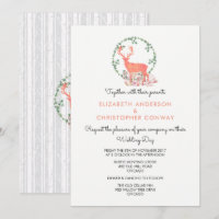 Reindeer Rustique Botanique Aquarelle Mariage