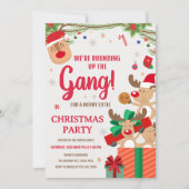 Invitation Reindeer s'amuse autour de la fête de Noël Gang (Devant)