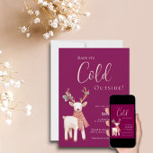 Invitation Reindeer Winter Cold Outside Baby Shower