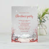 Invitation Reindeers, Montagne de Neige, Paysage NoëlFête (Debout devant)