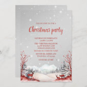 Invitation Reindeers, Montagne de Neige, Paysage NoëlFête (Devant / Derrière)