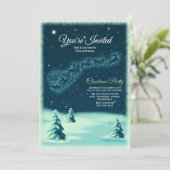 Invitation Reindeers tire Noël au Père Noël (Debout devant)